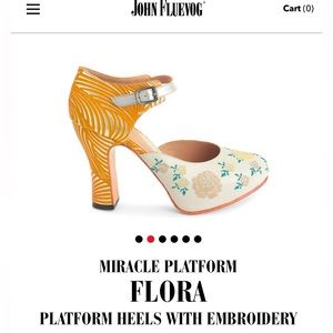John Fluevog miracles platform, ankle in Flora new in box, never worn